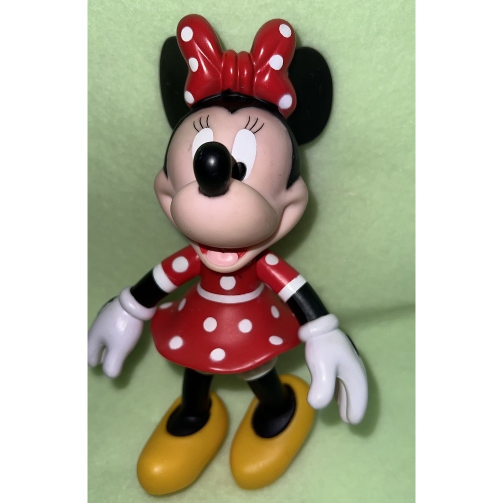 Mini Mouse Hard Plastic Toy Posable Arms & Legs 7"Disney World (3/b58)